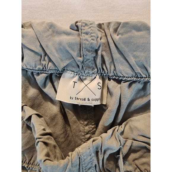 Thread & Supply Womens Super Soft Relaxed Fit Wide Leg Crop Pants Sage Size L - Picture 6 of 8